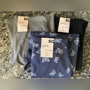 3 pairs of Girls Size 14/16 flare leggings new with tags